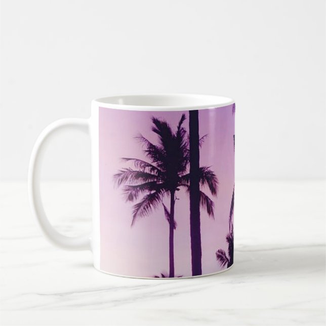 Taza De Café Patrón de árbol de palma (Izquierda)