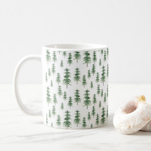 Taza De Café Patrón de árbol de pino acuático