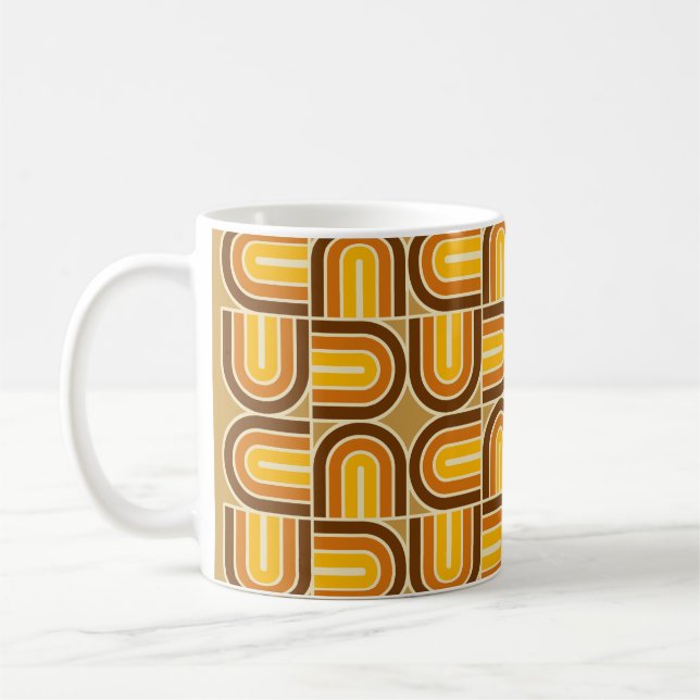 Taza De Café Patrón de arco geométrico estilo 70 (Izquierda)