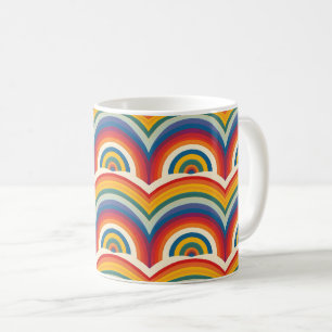 Taza De Café Patrón de Arcoíris Colorido Abstracto
