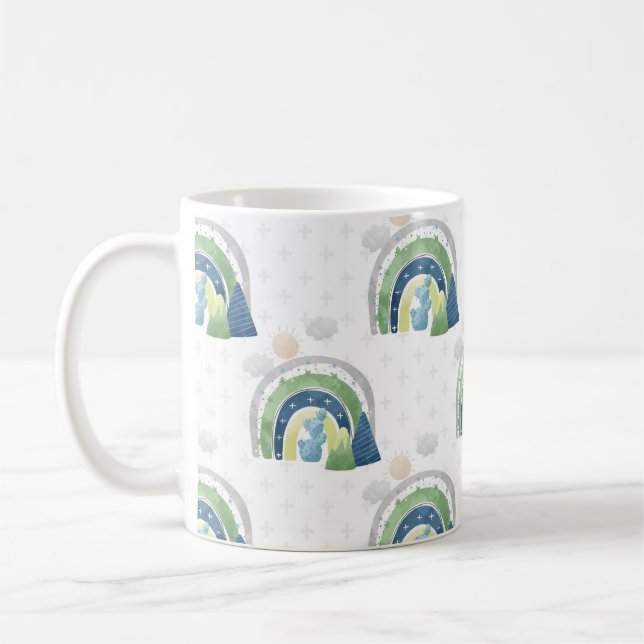 Taza De Café Patrón de Arcoíris en Acuarela (Izquierda)
