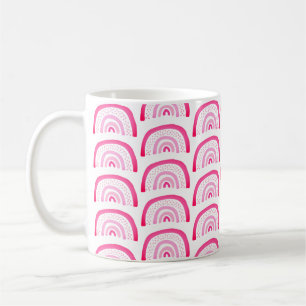 Taza De Café Patrón de arcoíris rosa