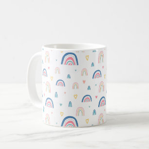 Taza De Café Patrón de arcoiris y corazón