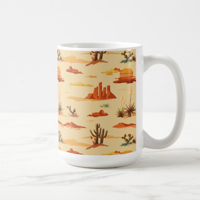 Taza De Café Patrón de Arizona del paisaje desierto (Derecha)