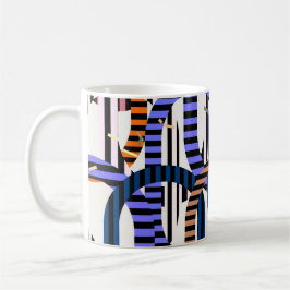Taza De Café Patrón de arte algorítmico colorido