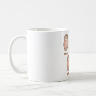 Taza De Café patrón de arte de ave de lechuza excavadora