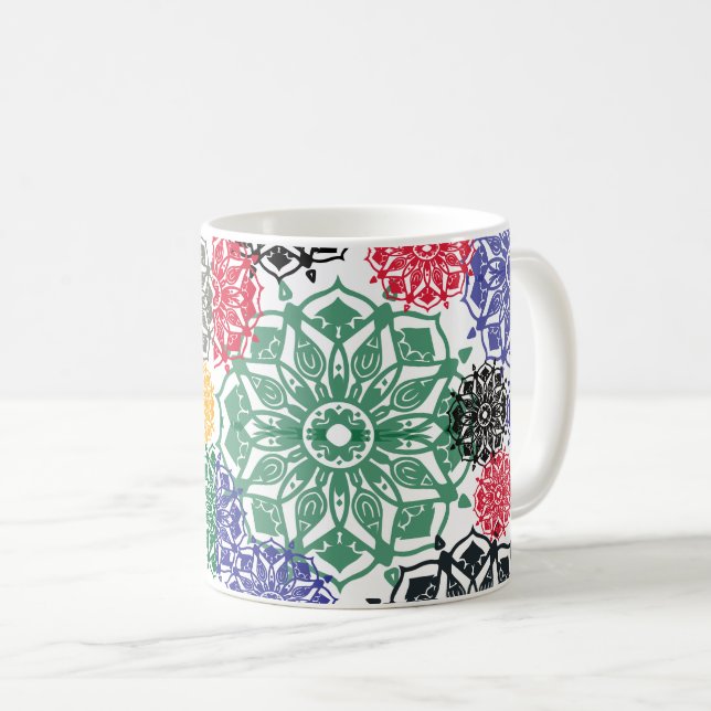 Taza De Café Patrón de arte de las flores de sueño (Anverso derecho)