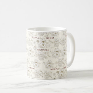 Taza De Café Patrón de arte de línea Botánico Dorado Momfulness