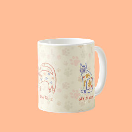 Taza De Café Patrón de arte del gato caprichoso