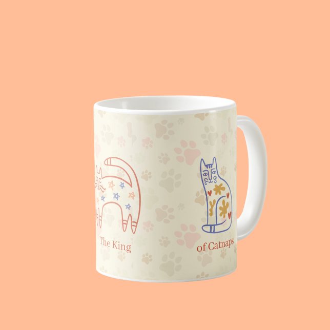 Taza De Café Patrón de arte del gato caprichoso (Subido por el creador)