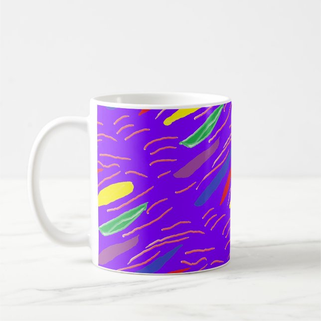 Taza De Café Patrón de arte en púrpura brillante (Izquierda)