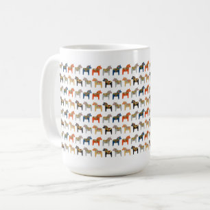 Taza De Café Patrón de arte folclórico sueco Dala Horse