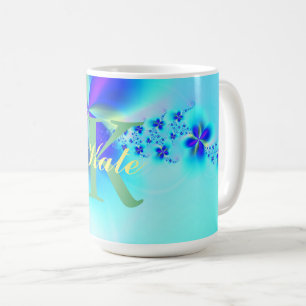 Taza De Café Patrón de arte fractal abstracto personalizable