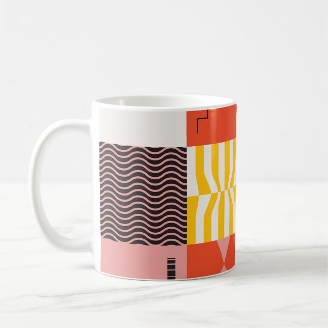 Taza De Café Patrón de arte neo-modernista hecho con abstracto  (Izquierda)