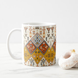 Taza De Café Patrón de arte popular geométrico tribal marroquí
