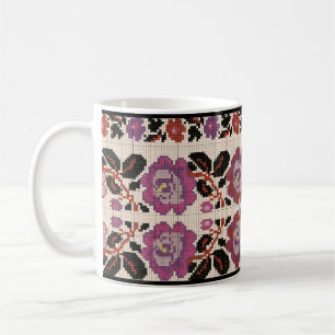 Taza De Café Patrón de arte popular tradicional ucraniano vushu