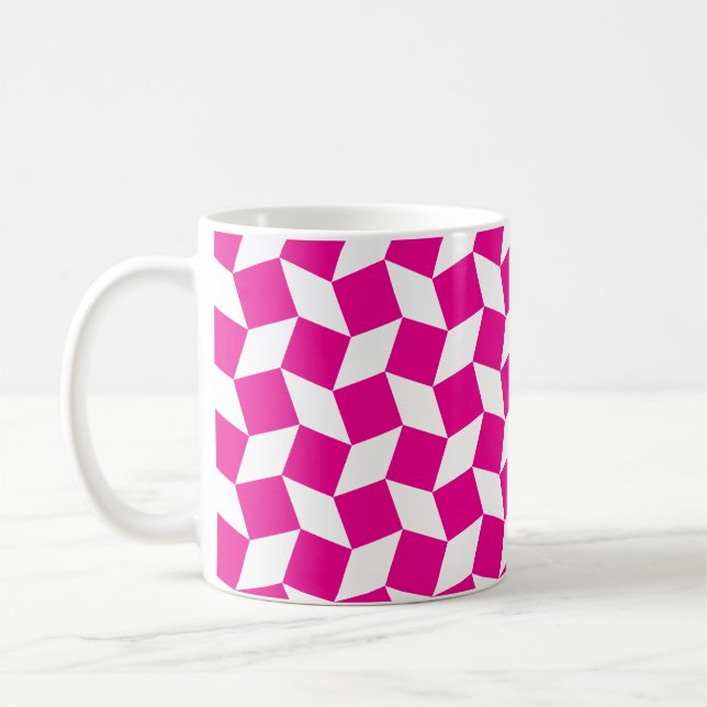 Taza De Café Patrón de arte rosado (Izquierda)