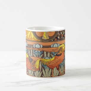 Taza De Café Patrón de ave de la naturaleza Art Nouveau francés