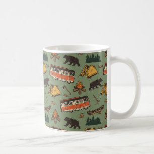 Taza De Café Patrón de aventuras de los Campamentos Domésticos
