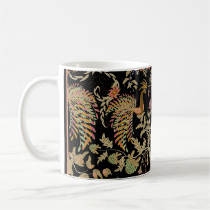 Taza De Café Patrón de aves florales de hadas chinas
