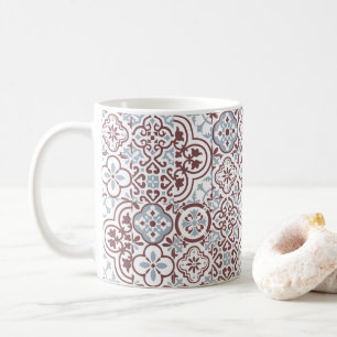 Taza De Café patrón de azulejos marroquí mediterráneo