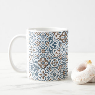 Taza De Café patrón de azulejos marroquí mediterráneo