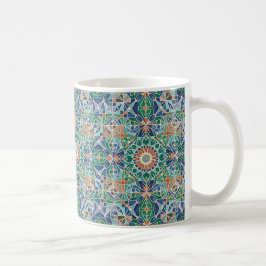 Taza De Café Patrón de azulejos Zellige marroquí vibrante