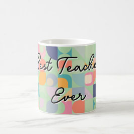 Taza De Café Patrón de baldosas de Bauhaus verde sabio con eslo