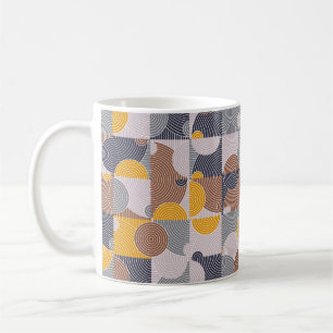 Taza De Café Patrón de baldosas de época, fondo abstracto sin
