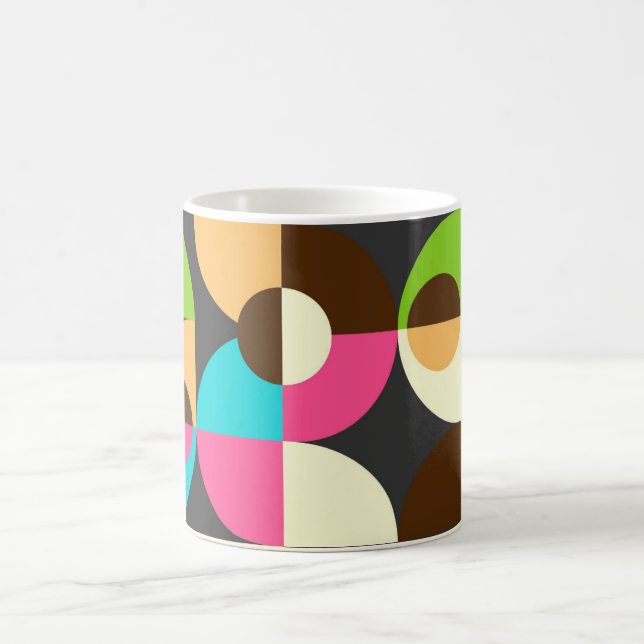 Taza De Café Patrón de baldosas de neón de Bauhaus (Centro)