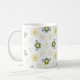 Taza De Café Patrón de baldosas florales de acuarela suave
