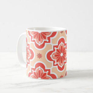 Taza De Café Patrón de baldosas marroquíes - Sombras de Naranja