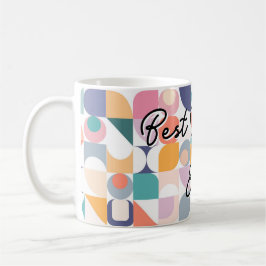Taza De Café Patrón de baldosas pastel de Bauhaus con eslogan