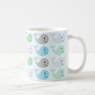 Taza De Café Patrón de ballenas pastel adorable
