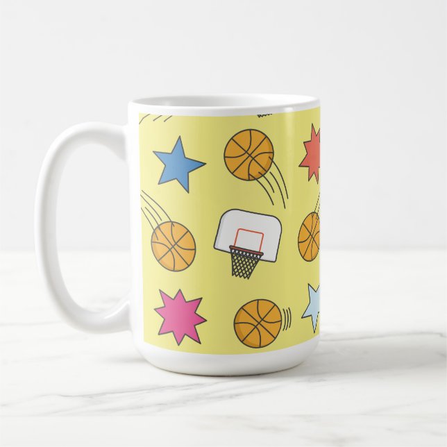 Taza De Café Patrón de baloncesto divertido (Izquierda)
