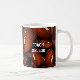 Taza De Café patrón de balones de fútbol personalizado equipo e