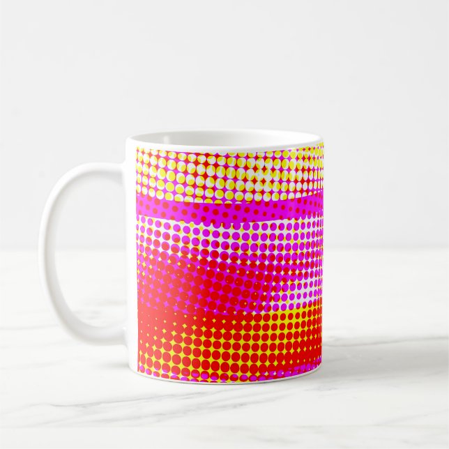 Taza De Café Patrón de bandas rosadas (Izquierda)