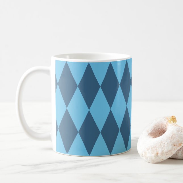 Taza De Café Patrón de bandera de bus azul de Baviera (Con donut)