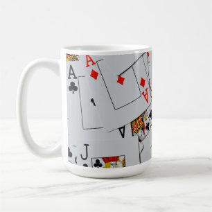 Taza De Café Patrón de baraja de cartas dispersas,