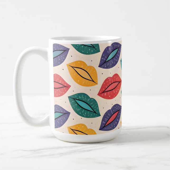 Taza De Café Patrón de beso (Izquierda)