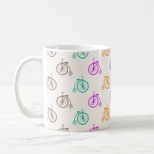 Taza De Café Patrón de bicicleta retro (Izquierda)