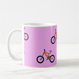 Taza De Café Patrón de bicicletas en rosa