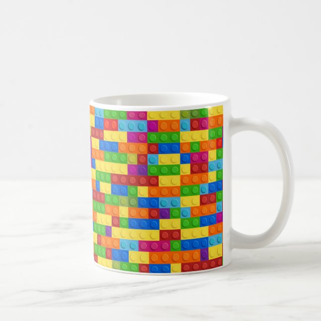 Taza De Café Patrón de bloque de creación colorido (Derecha)