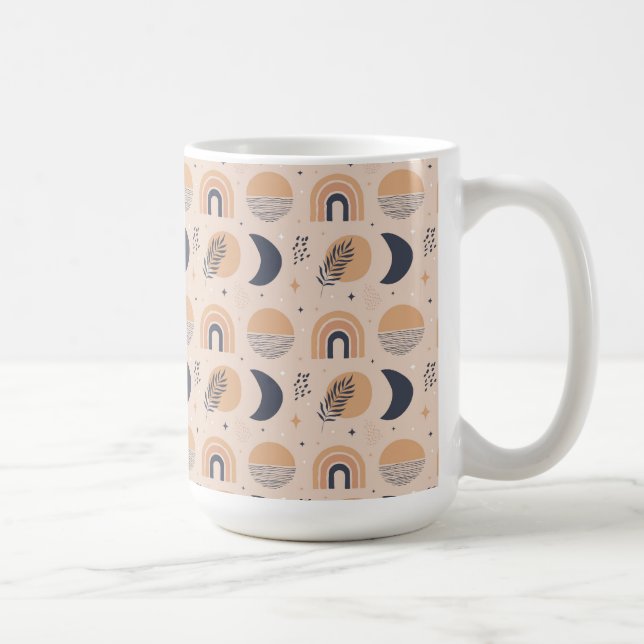 Taza De Café Patrón de boho orgánico (Derecha)