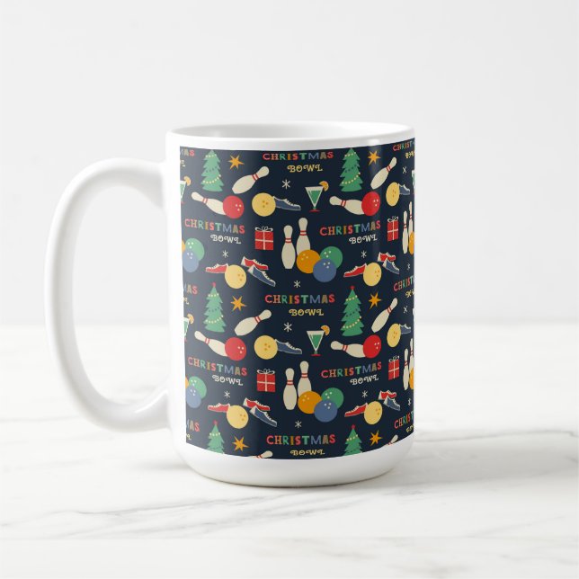 Taza De Café Patrón de bolos de Navidades retro (Izquierda)