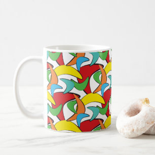 Taza De Café Patrón de boomerang retro multicolor
