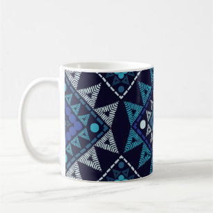 Taza De Café Patrón de bordado de Boho étnico sin mar