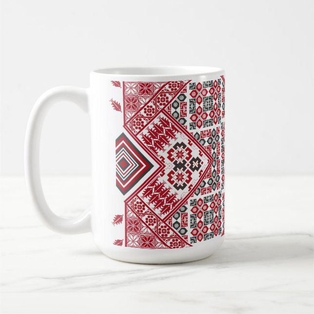 Taza De Café Patrón de bordado palestino 2 (Izquierda)