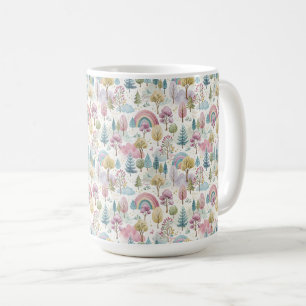 Taza De Café Patrón de bosque de Pascua pastel