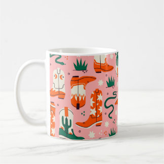 Taza De Café Patrón de botas de vaquero variado